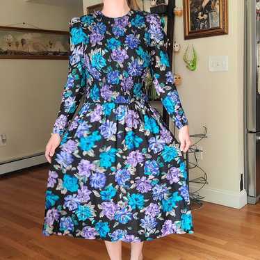 Vintage 1990's floral ruching dress - Act I New Y… - image 1