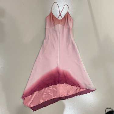 Vintage Y2K Express Pink Ombre Silk Asymmetrical … - image 1