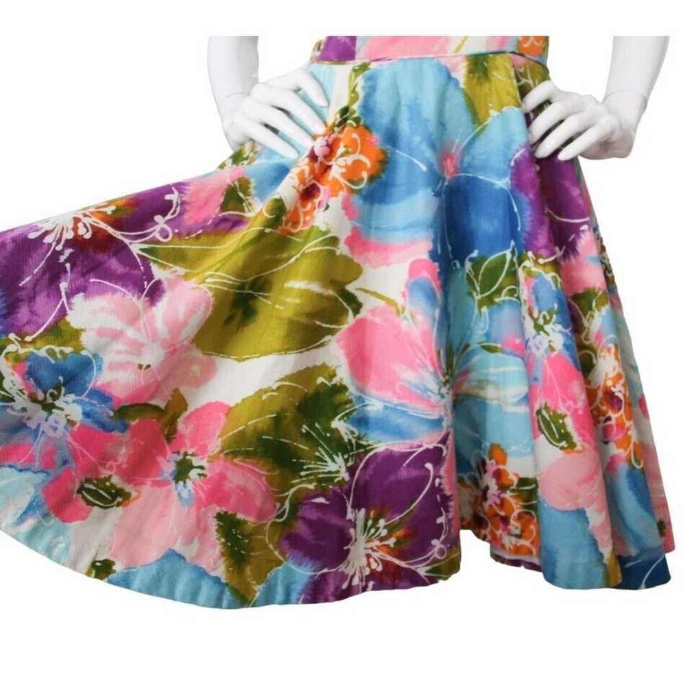 Vintage 60s 70s Hawaiian Floral Hibiscus Barkclot… - image 2