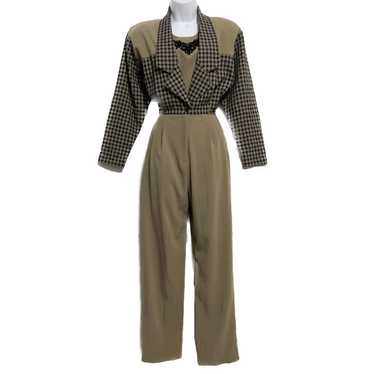 Sz 4 Small Lew Magram Jumpsuit vintage Grunge 90s… - image 1