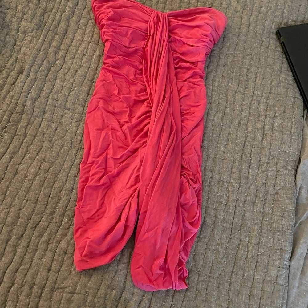 Vintage y2k hot pink Bebe sexy bodycon strapless … - image 2