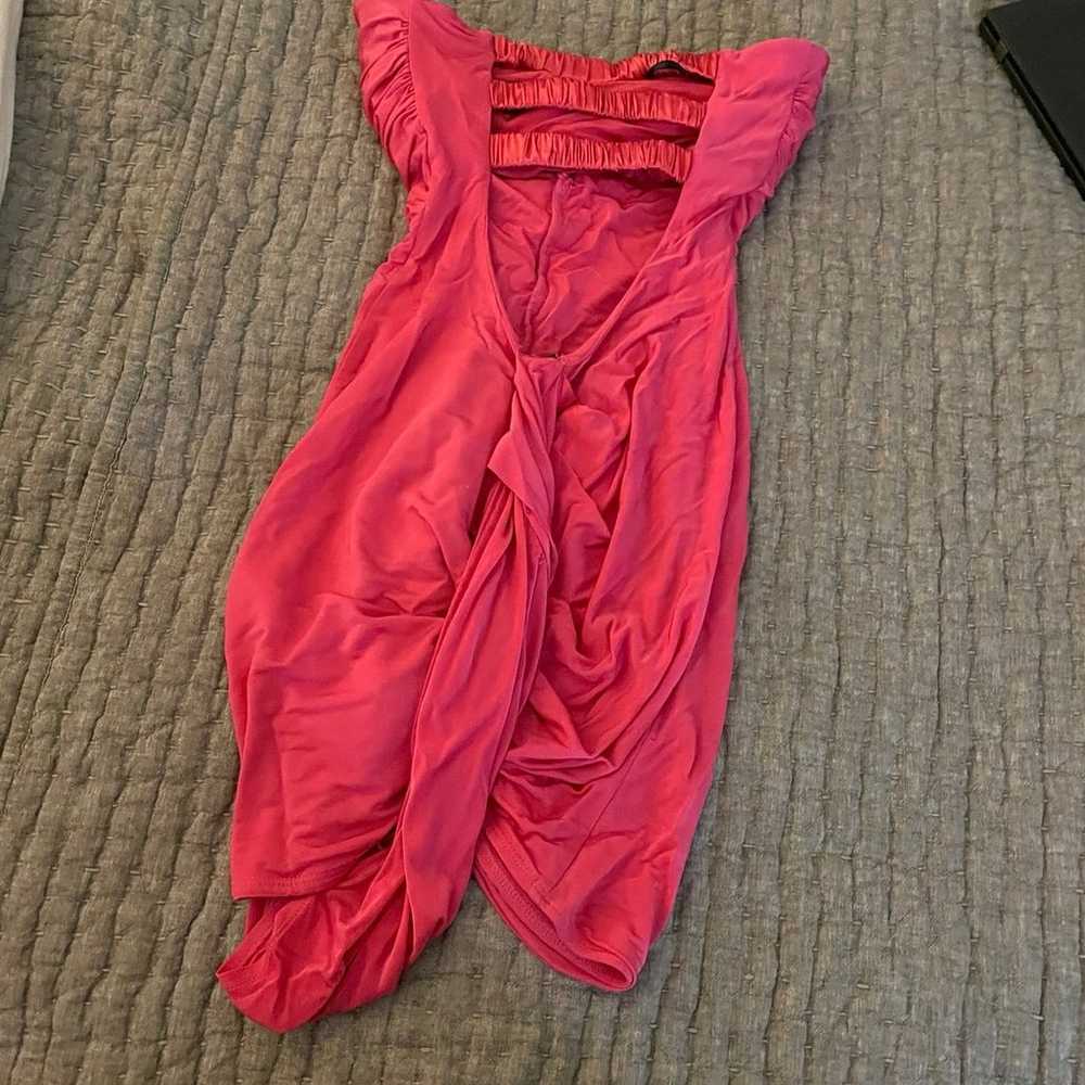 Vintage y2k hot pink Bebe sexy bodycon strapless … - image 7