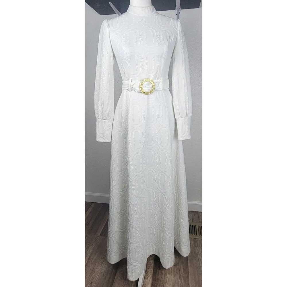 Vicki Vaughn Maxi Dress Long Sleeve High Neck W/ … - image 1