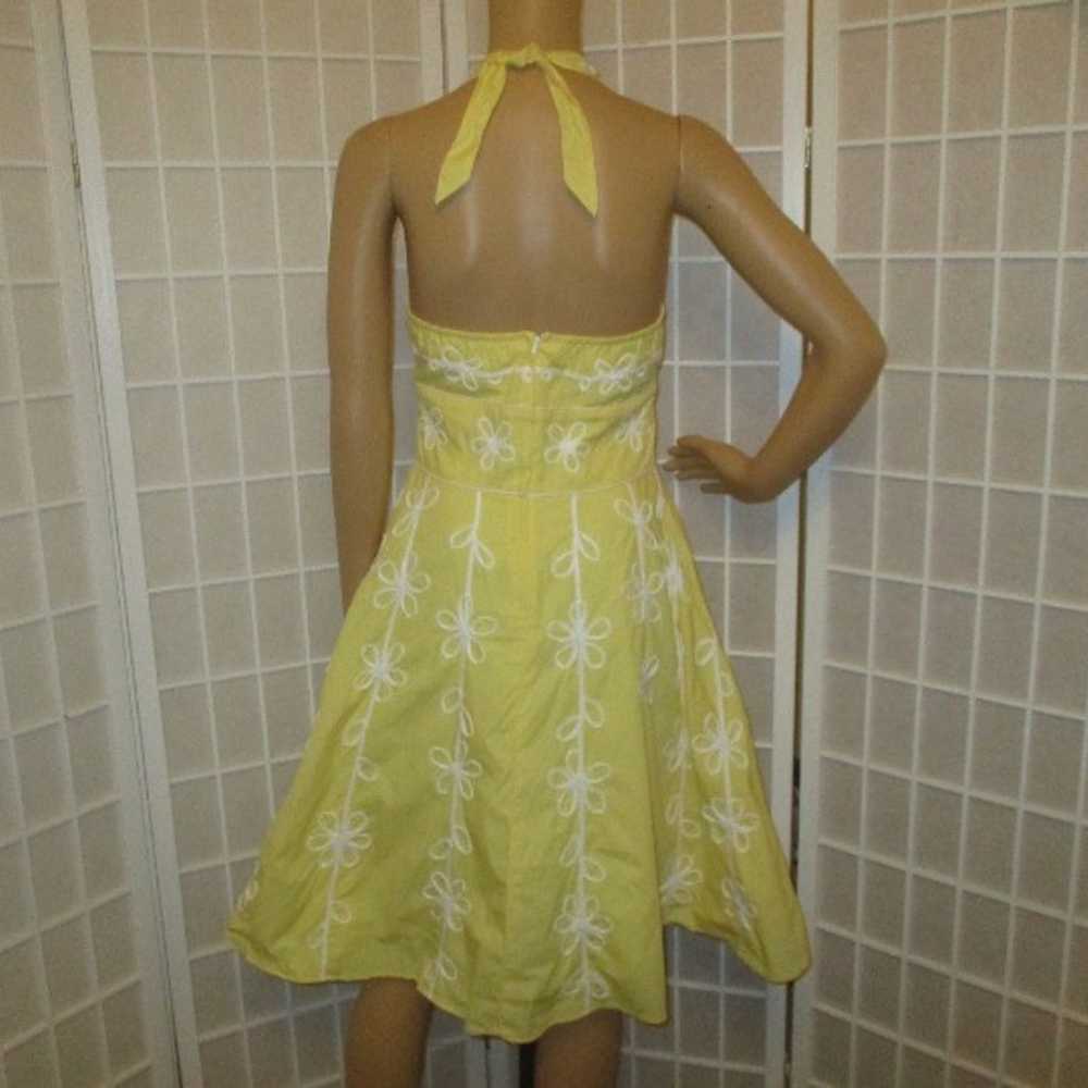 vintage Lilly Pulitzer yellow & white cotton halt… - image 5