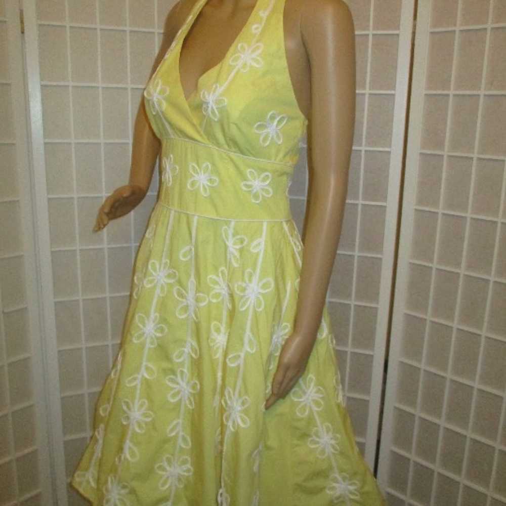 vintage Lilly Pulitzer yellow & white cotton halt… - image 6