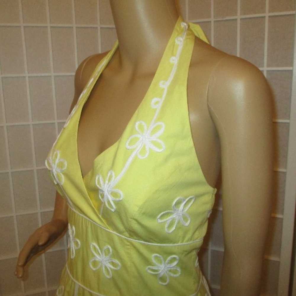 vintage Lilly Pulitzer yellow & white cotton halt… - image 7