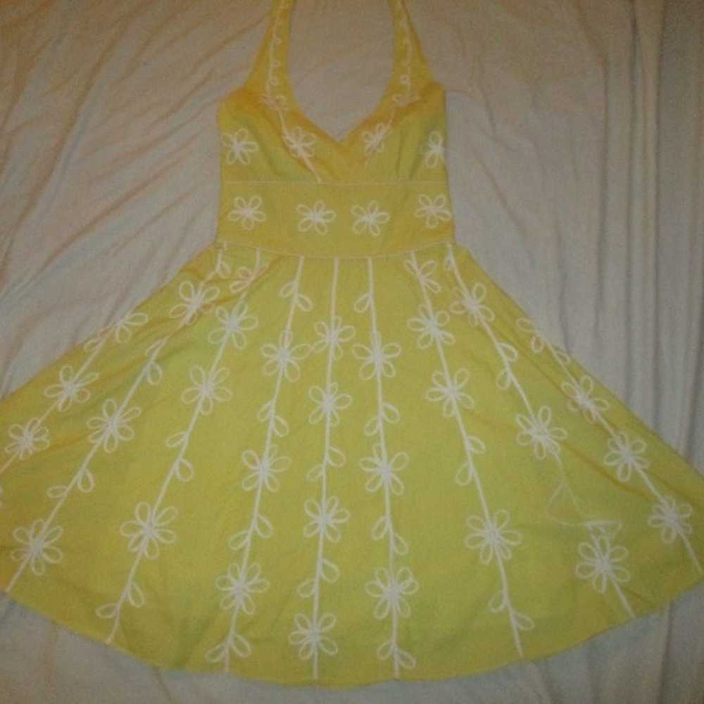 vintage Lilly Pulitzer yellow & white cotton halt… - image 9