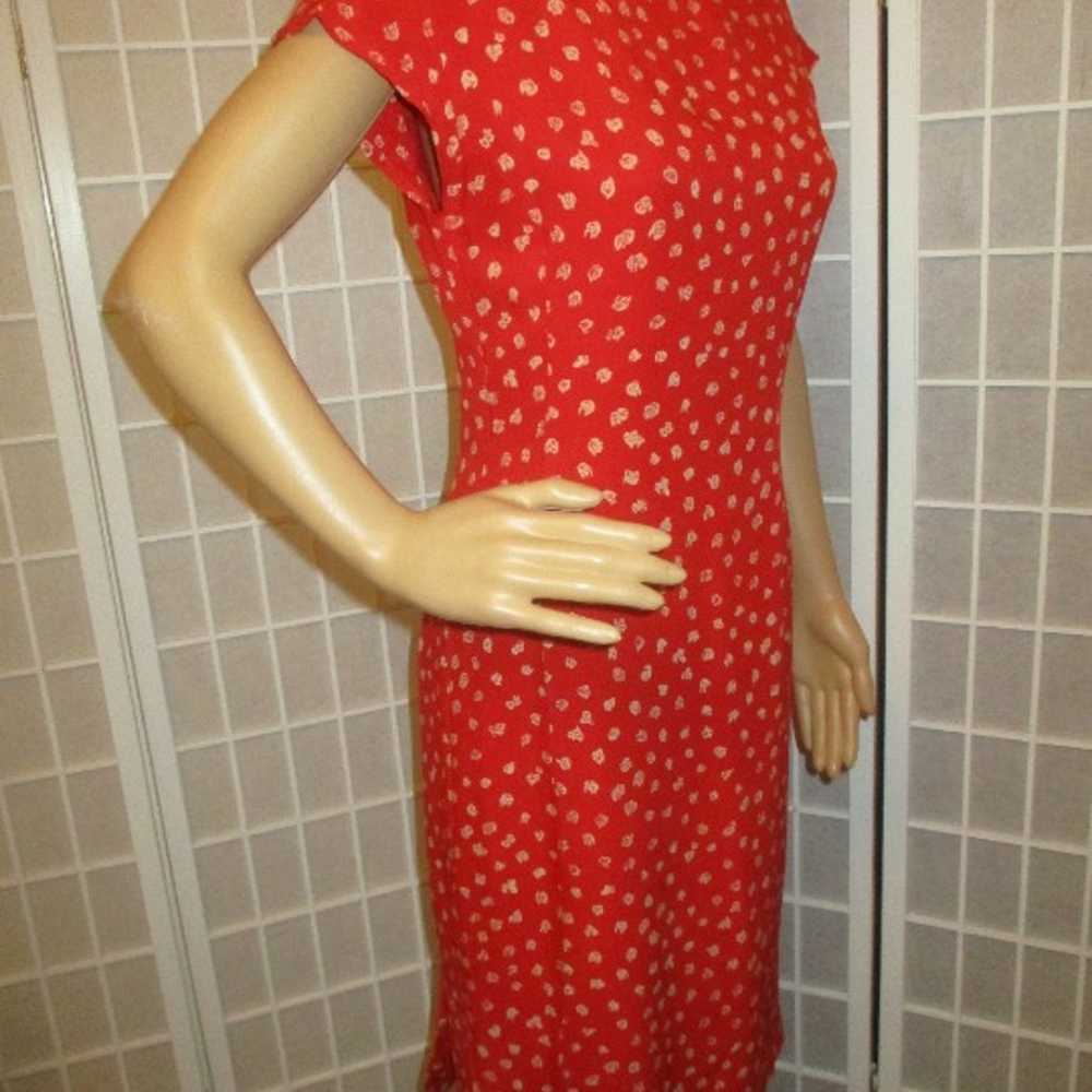 Julie Francis vintage cap sleeve silk wiggle dress - image 3