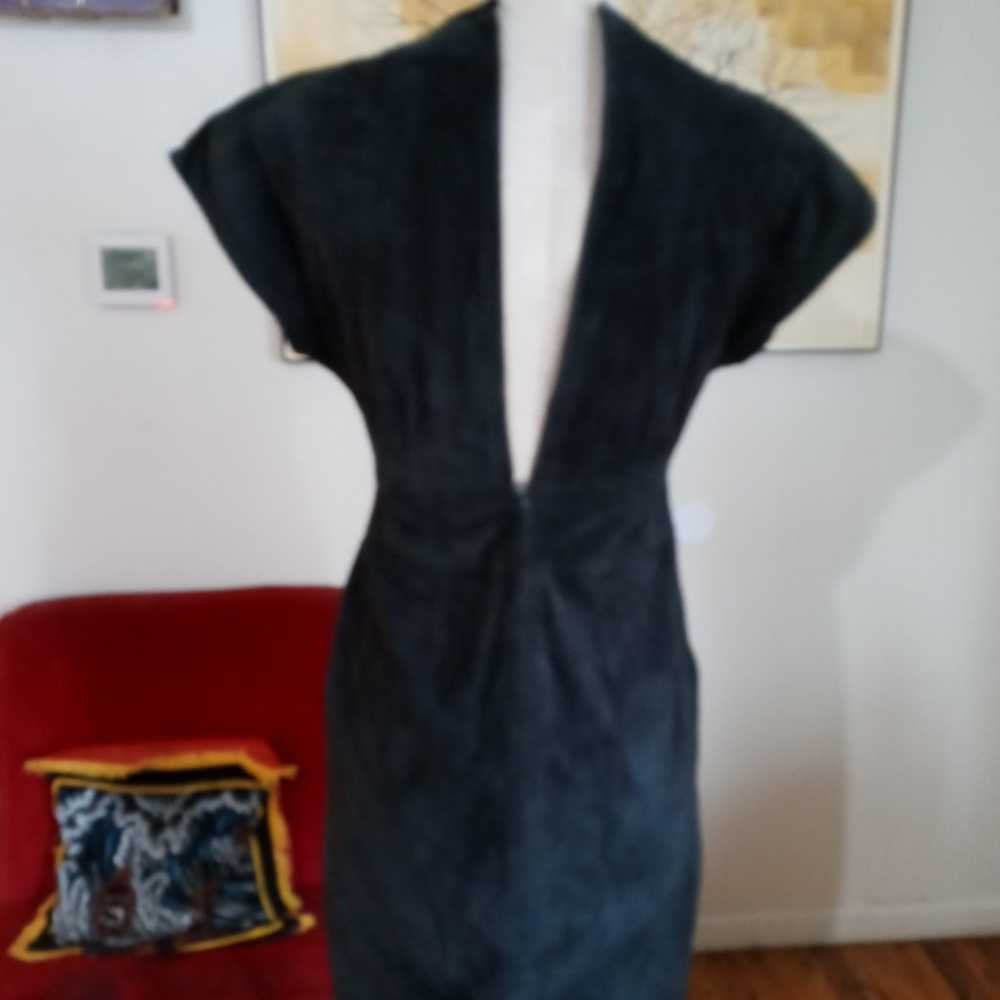 Vintage black suede dress by Morgan Taylor - image 4