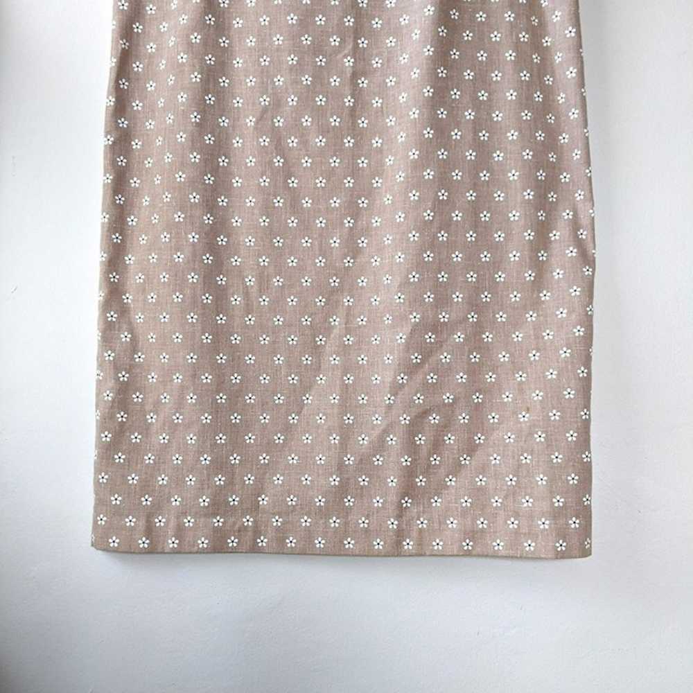 Vintage Light Brown White Floral Sheath Dress - image 3