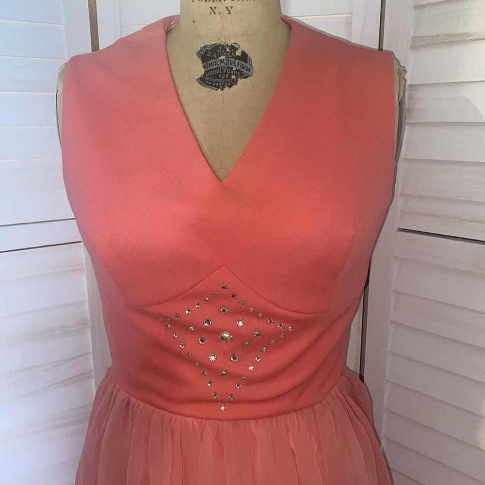 Vintage 60s Salmon Maxi Hostess Elegant Miss Form… - image 2