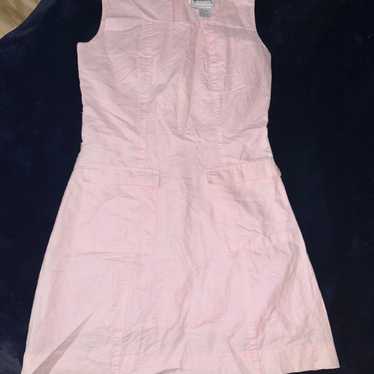 Lilly Pulitzer linen vintage pink dress with pock… - image 1