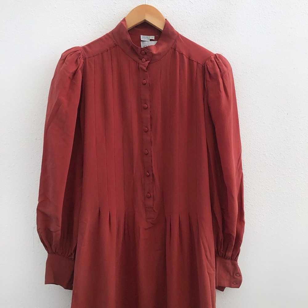 CASSIS Vintage Long Sleeve Button Down 100% Silk … - image 5