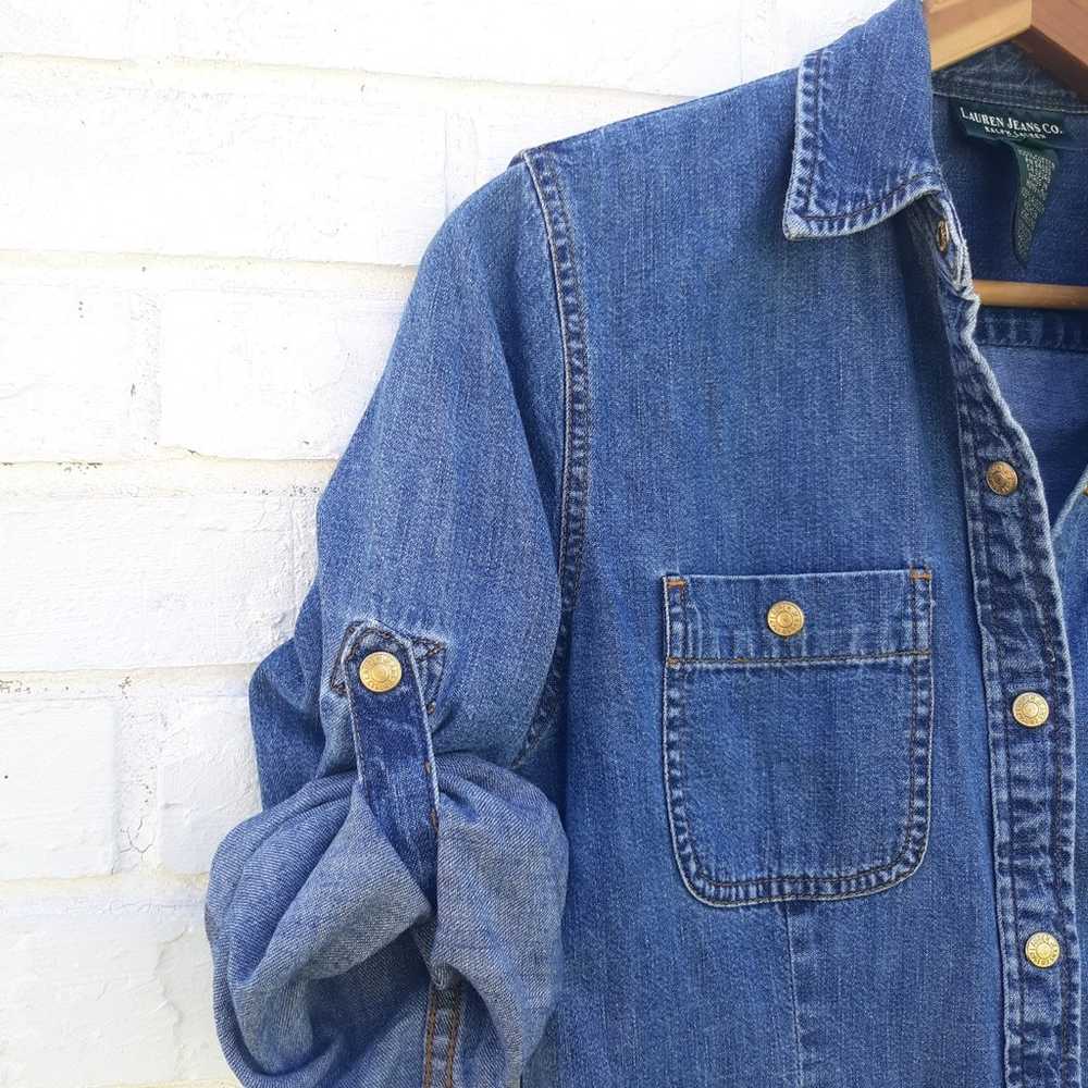 Vintage Lauren Ralph Lauren Denim Shirtdress - image 3