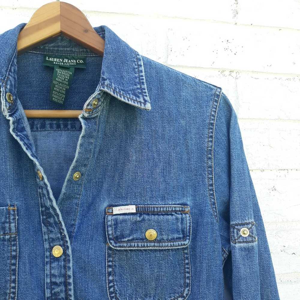 Vintage Lauren Ralph Lauren Denim Shirtdress - image 4