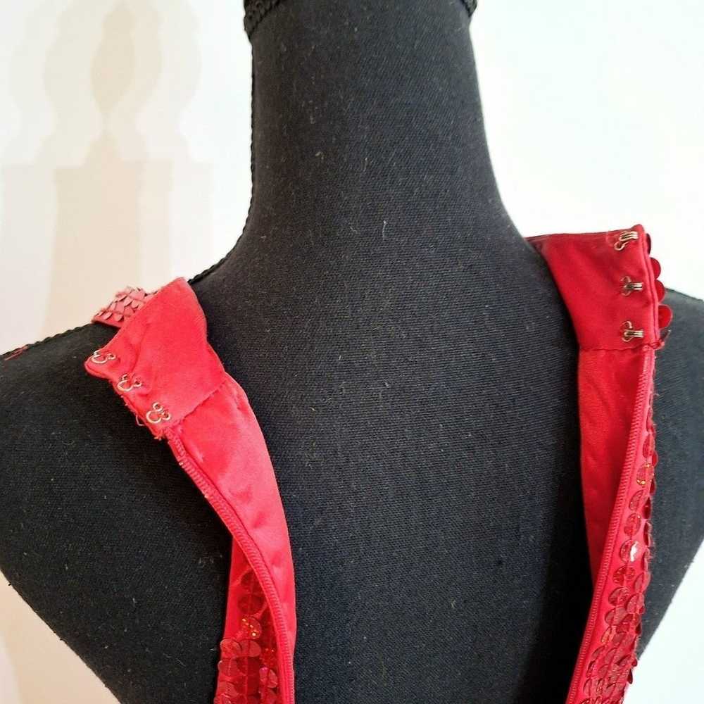 Adrianna Papéll Vintage Red Sequin Gown - image 8