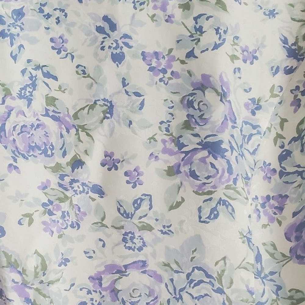 Vintage 1995 Laura Ashley 100% Silk Floral Dress … - image 1