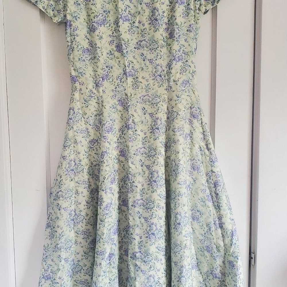 Vintage 1995 Laura Ashley 100% Silk Floral Dress … - image 2