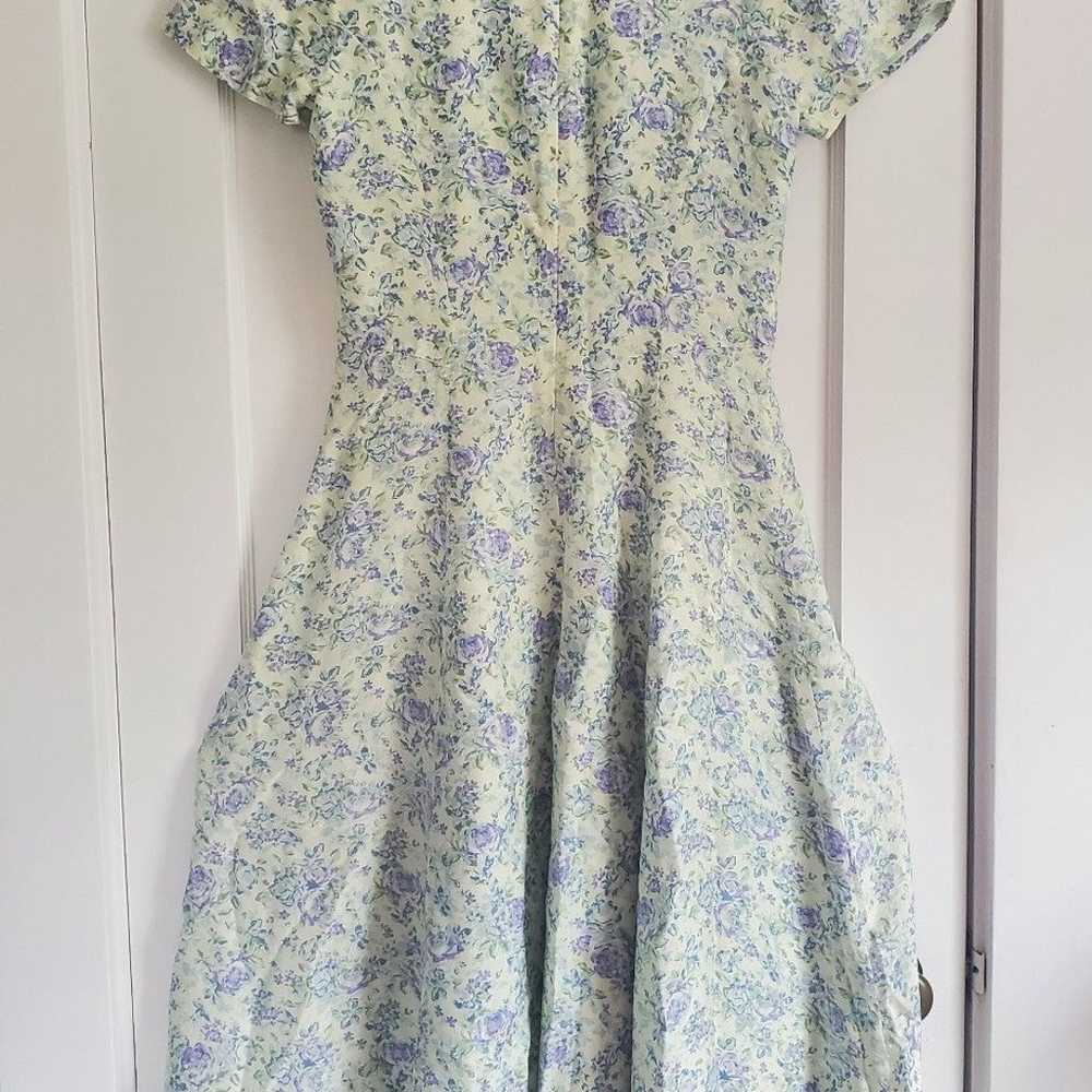 Vintage 1995 Laura Ashley 100% Silk Floral Dress … - image 3