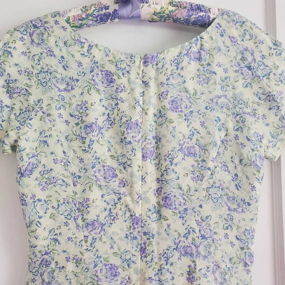 Vintage 1995 Laura Ashley 100% Silk Floral Dress … - image 4