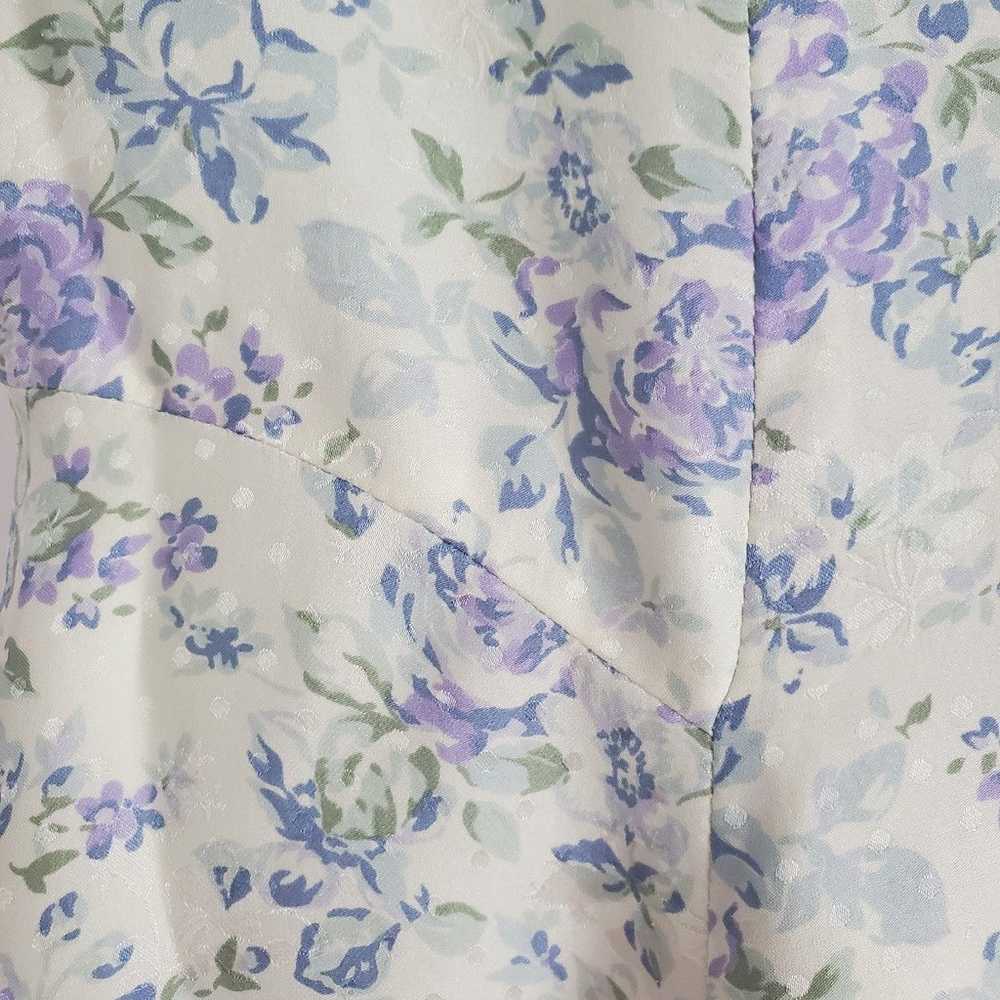 Vintage 1995 Laura Ashley 100% Silk Floral Dress … - image 7