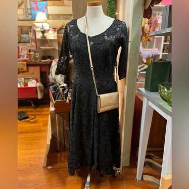 Black Vintage Lace Cocktail Dress - image 1