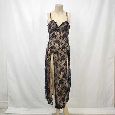 Long Lace Nightgown Made In USA Vintage 1980s - image 1