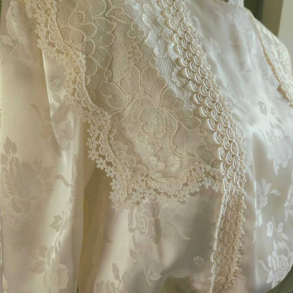 Scott McClintock Vintage 80s Ivory Floral Lace Sa… - image 5