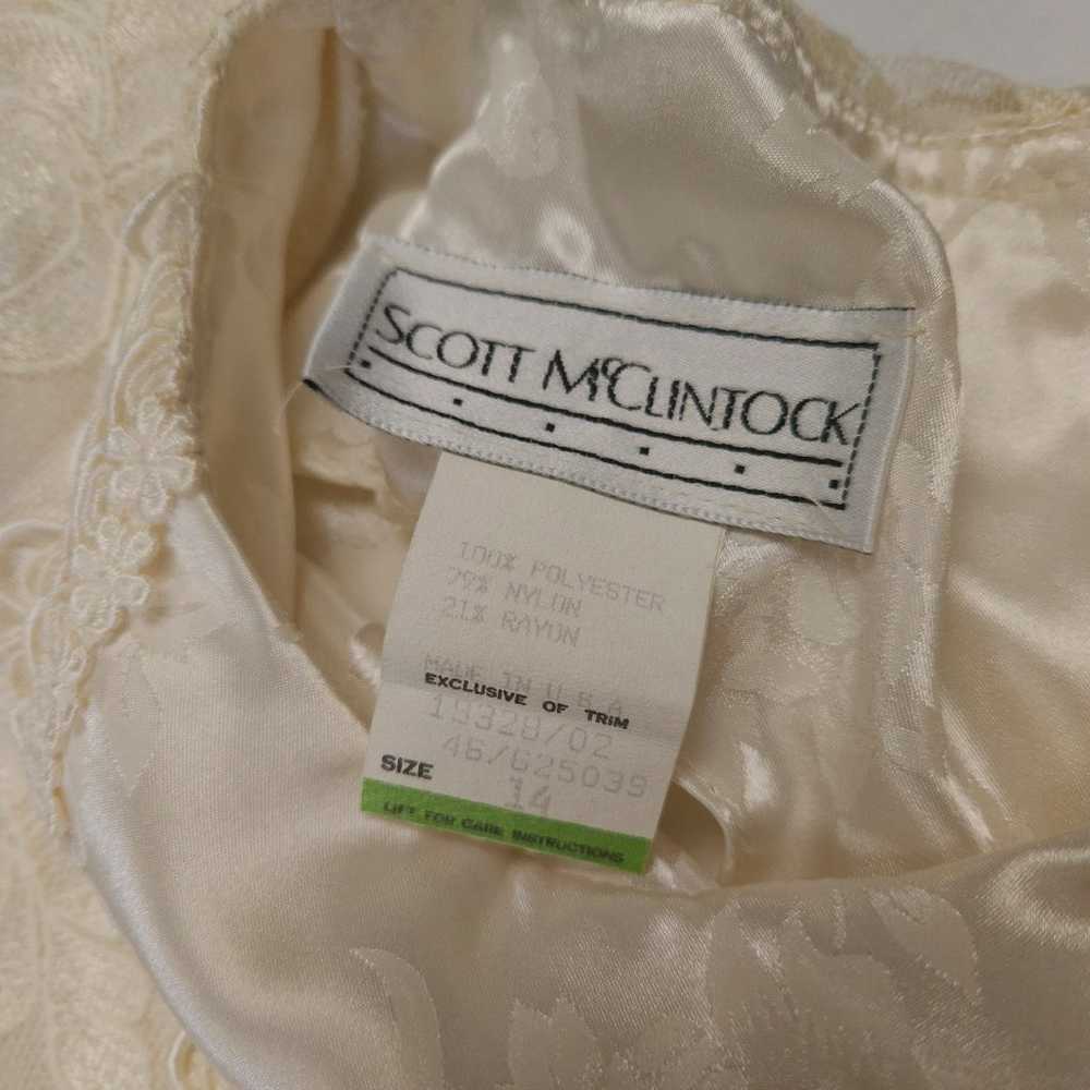 Scott McClintock Vintage 80s Ivory Floral Lace Sa… - image 9