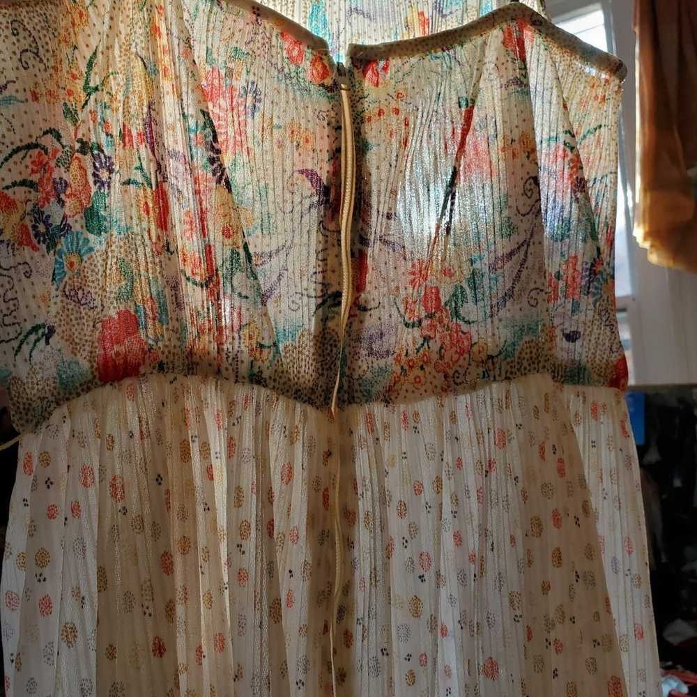 Vintage 70s Pleated Floral Chiffon Dress - image 12