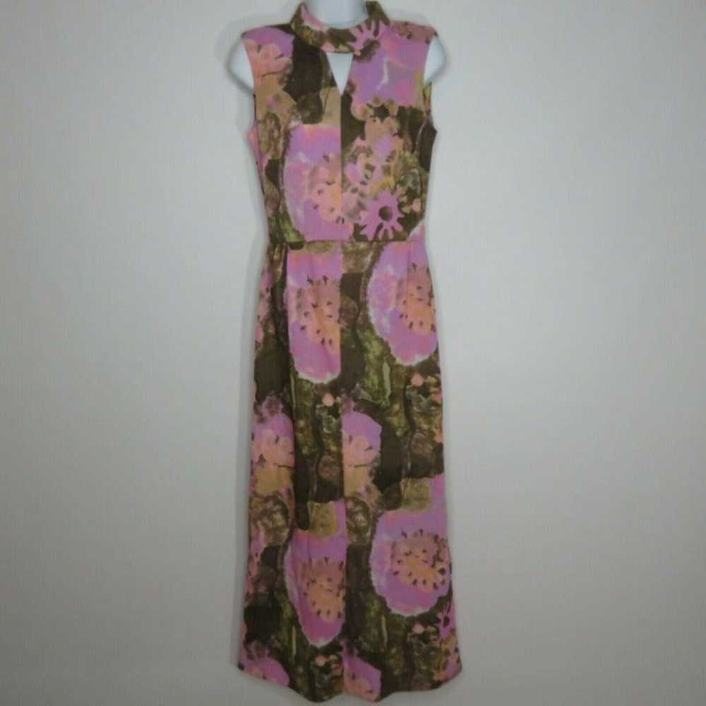 Vintage Sleeveless Keyhole Maxi Dress - image 2