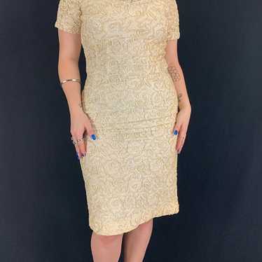 50s Alix of Miami Sequin Lace Dress - image 1