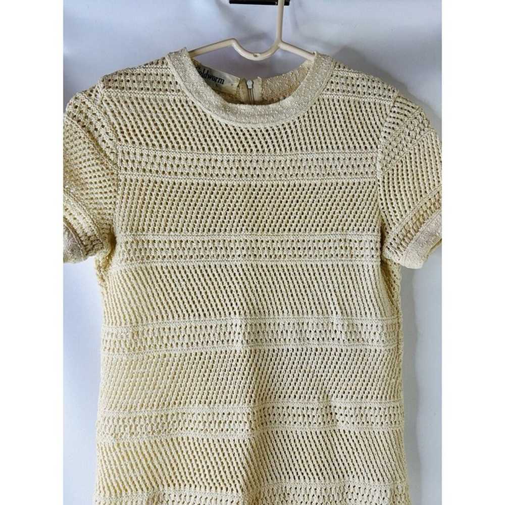 VTG 60s GOLDWORM Woens Small Crochet Knit Mesh Sh… - image 2