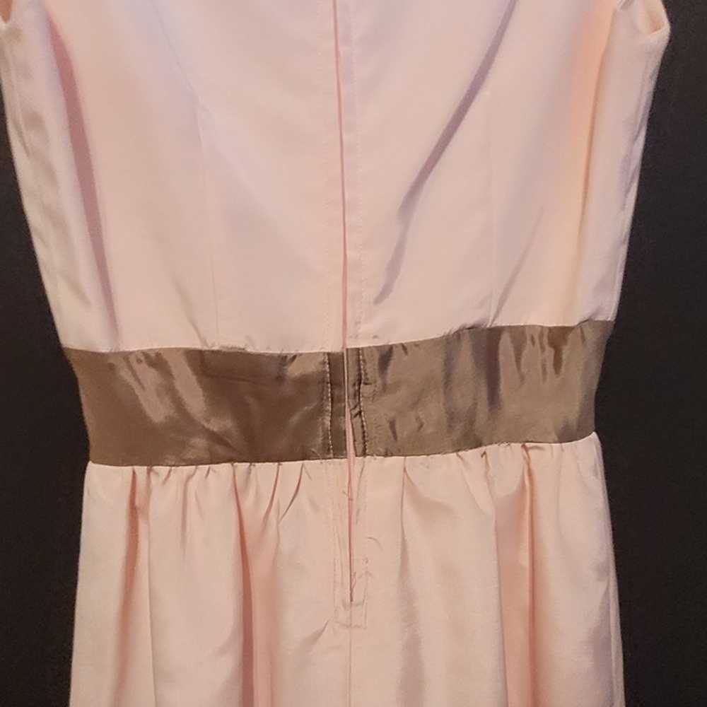 Vintage Light Pink Formal Dress Gold Band Trim Sl… - image 10