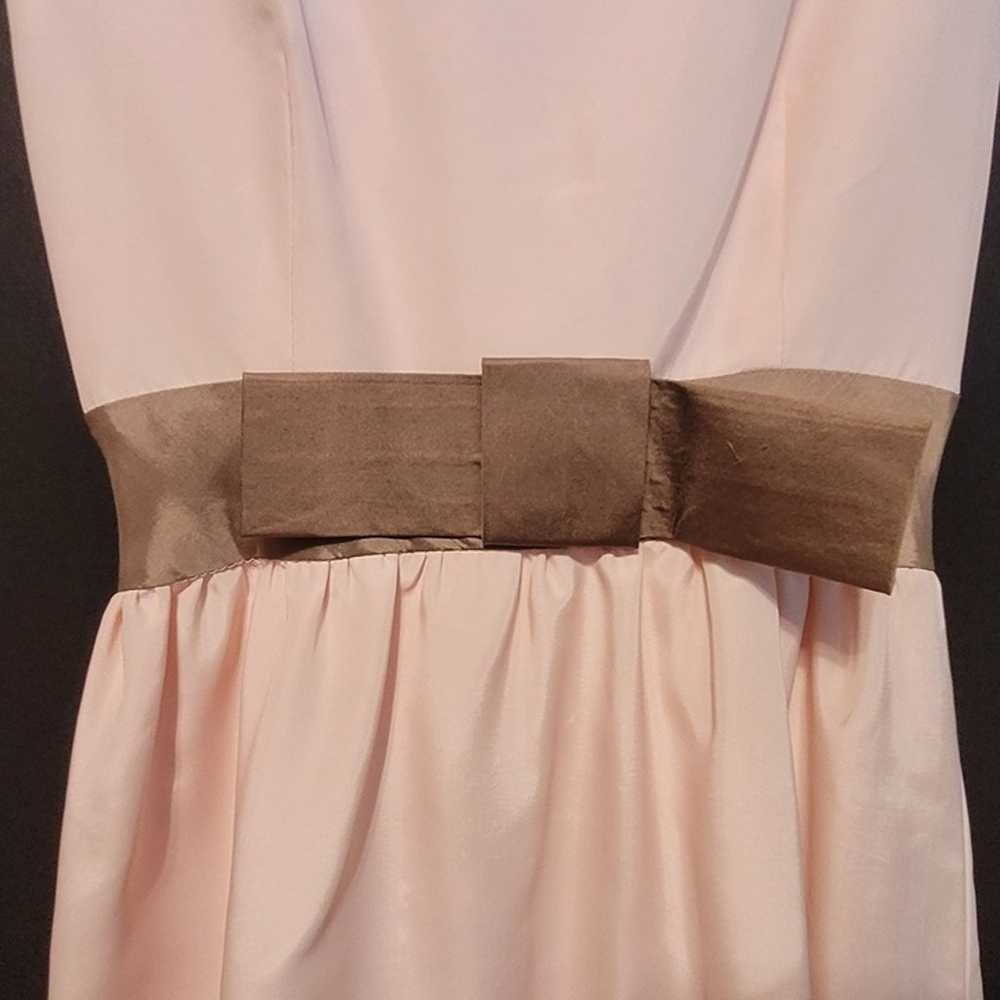 Vintage Light Pink Formal Dress Gold Band Trim Sl… - image 5