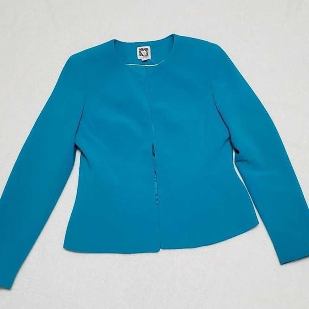 Vintage 90s Anne Klein Turquoise Blazer Abstract … - image 6