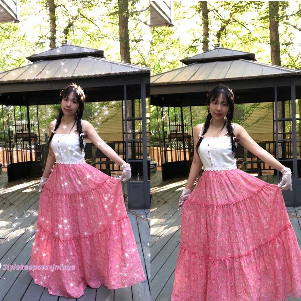 ✨VTG Gunne Sax Pink Prairie Style Dress✨ - image 4