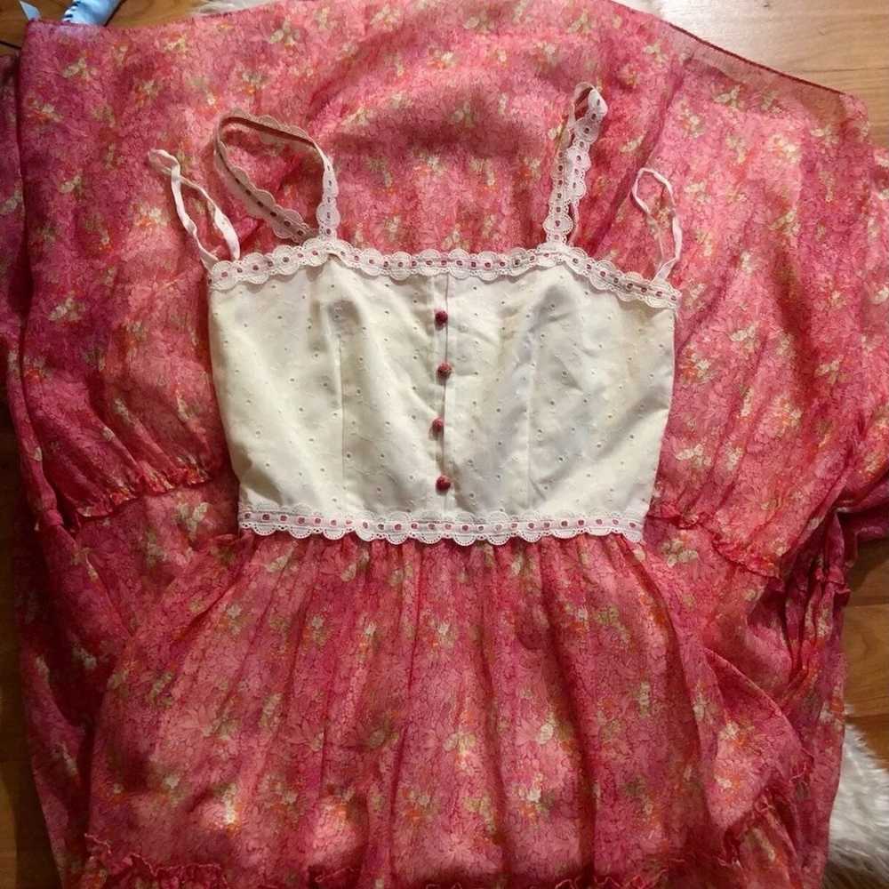 ✨VTG Gunne Sax Pink Prairie Style Dress✨ - image 6