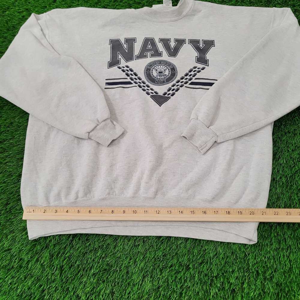 Vintage Vintage USN Navy Sweatshirt 2XL 27x27 Gra… - image 10