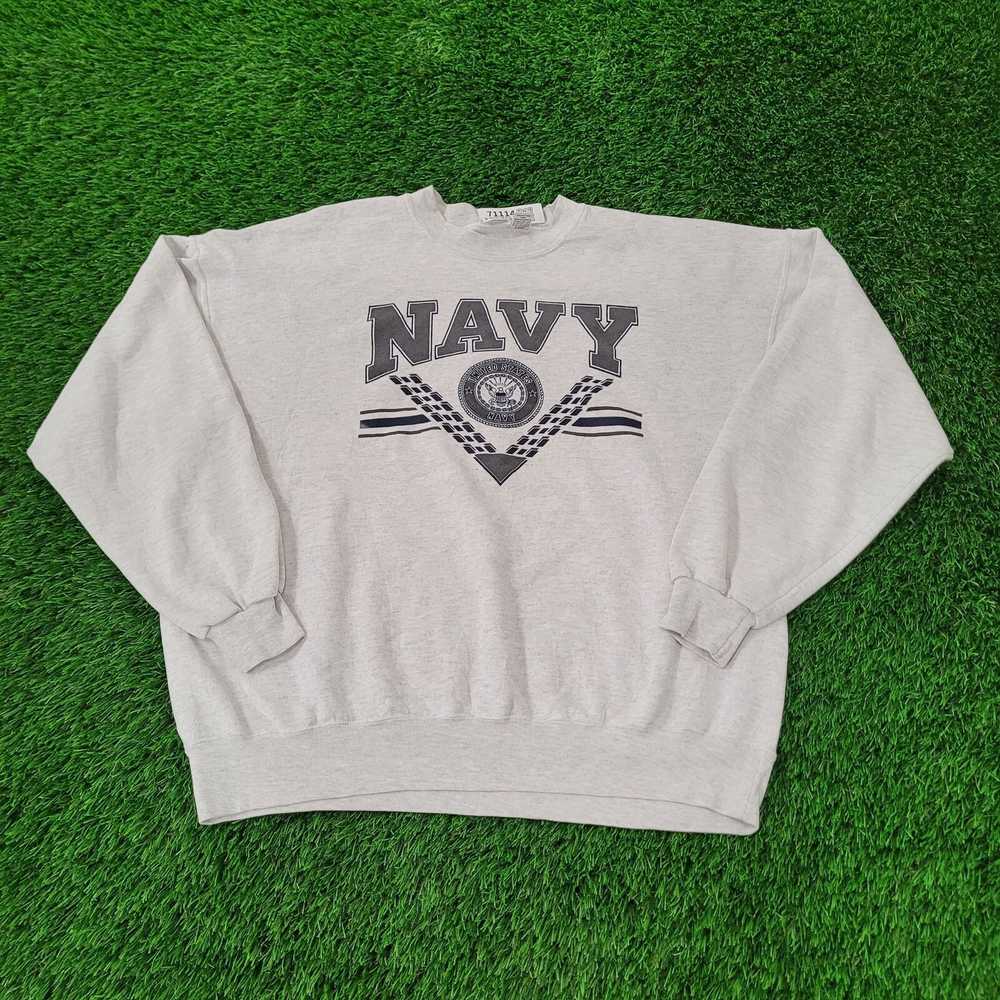 Vintage Vintage USN Navy Sweatshirt 2XL 27x27 Gra… - image 1