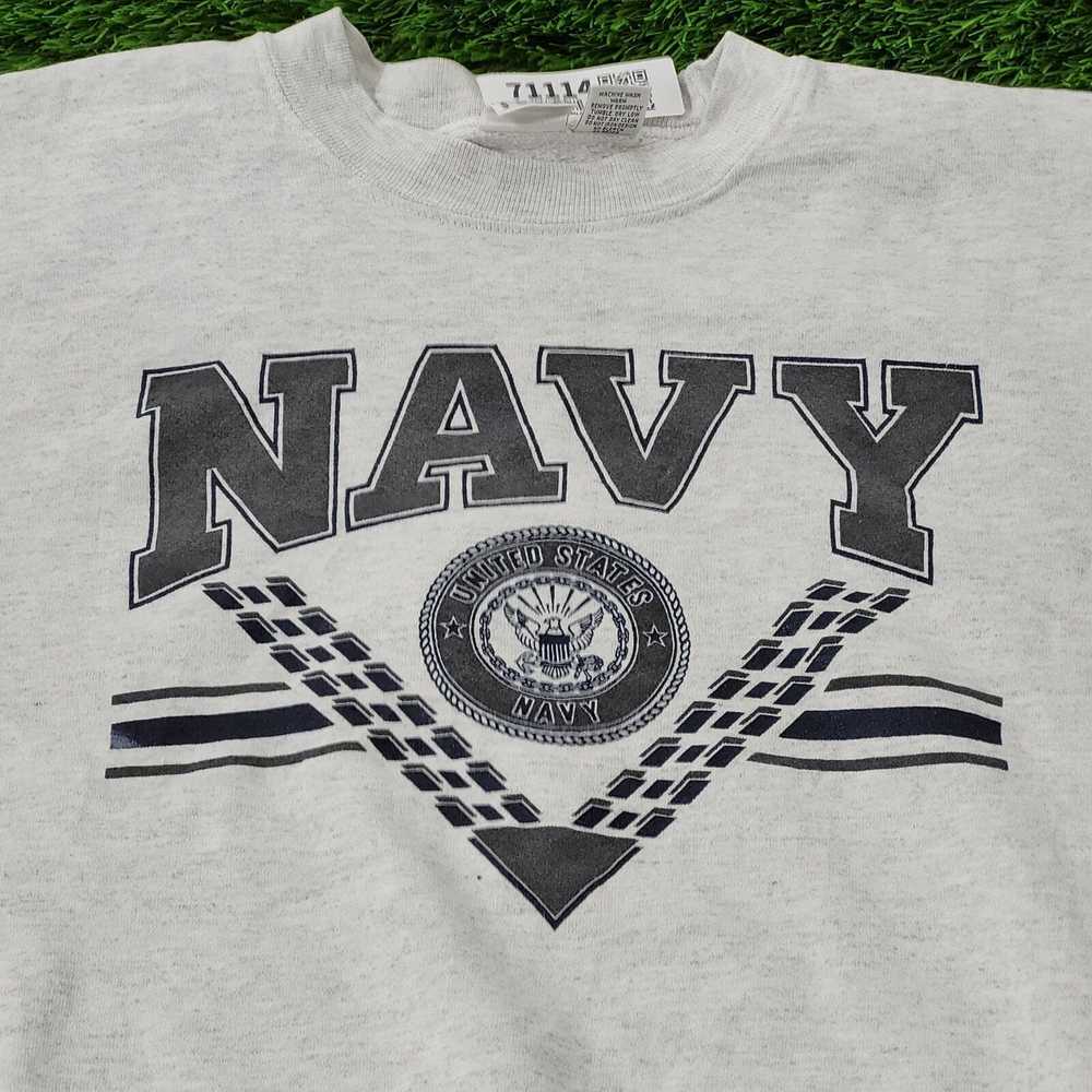 Vintage Vintage USN Navy Sweatshirt 2XL 27x27 Gra… - image 5