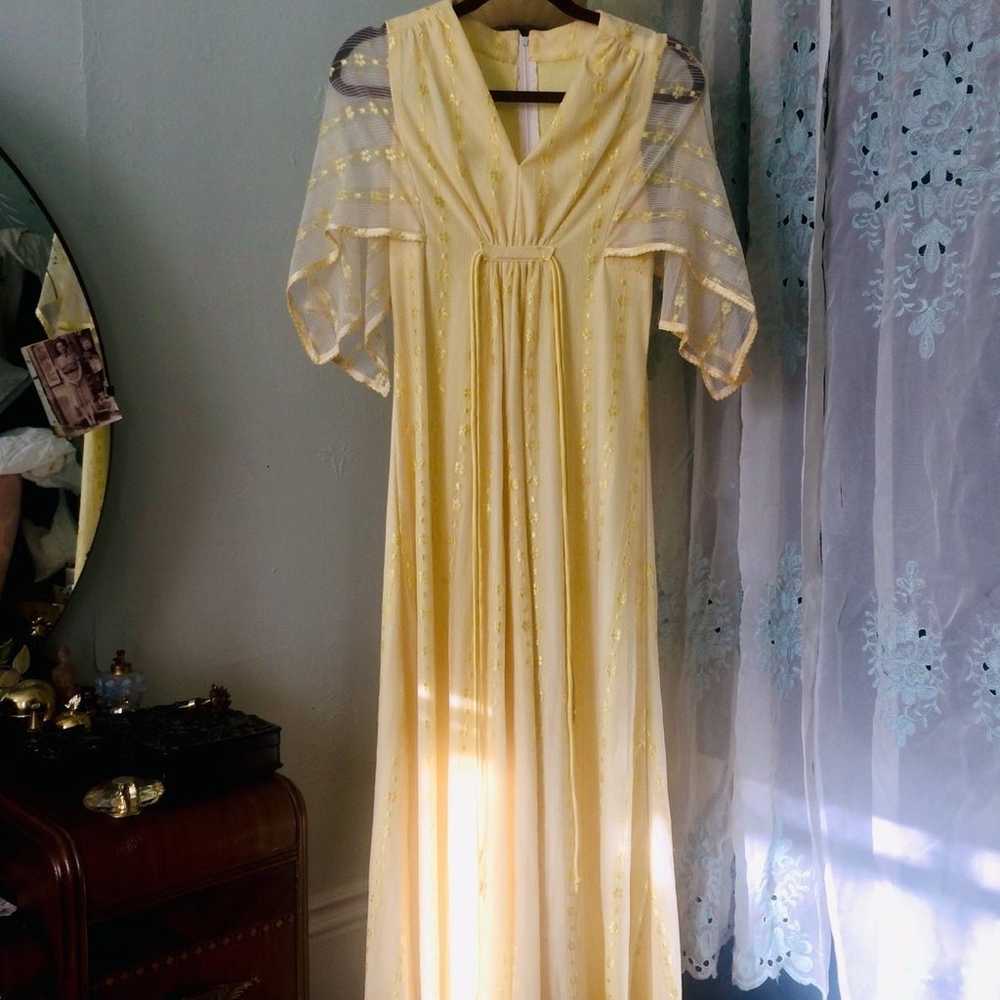 Daffodil  Yellow Vintage Bohemian Dress - image 2