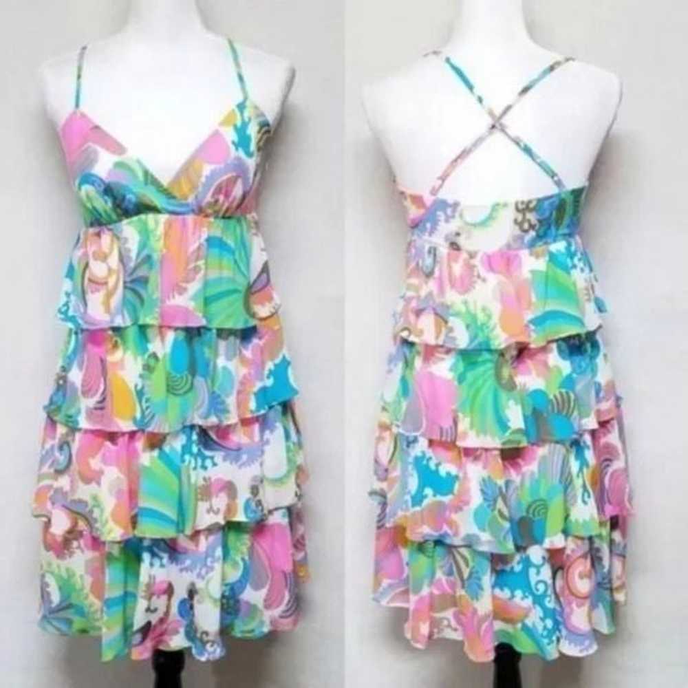 Vintage Trina Turk Silk Pastel Psychedelic Paisle… - image 1