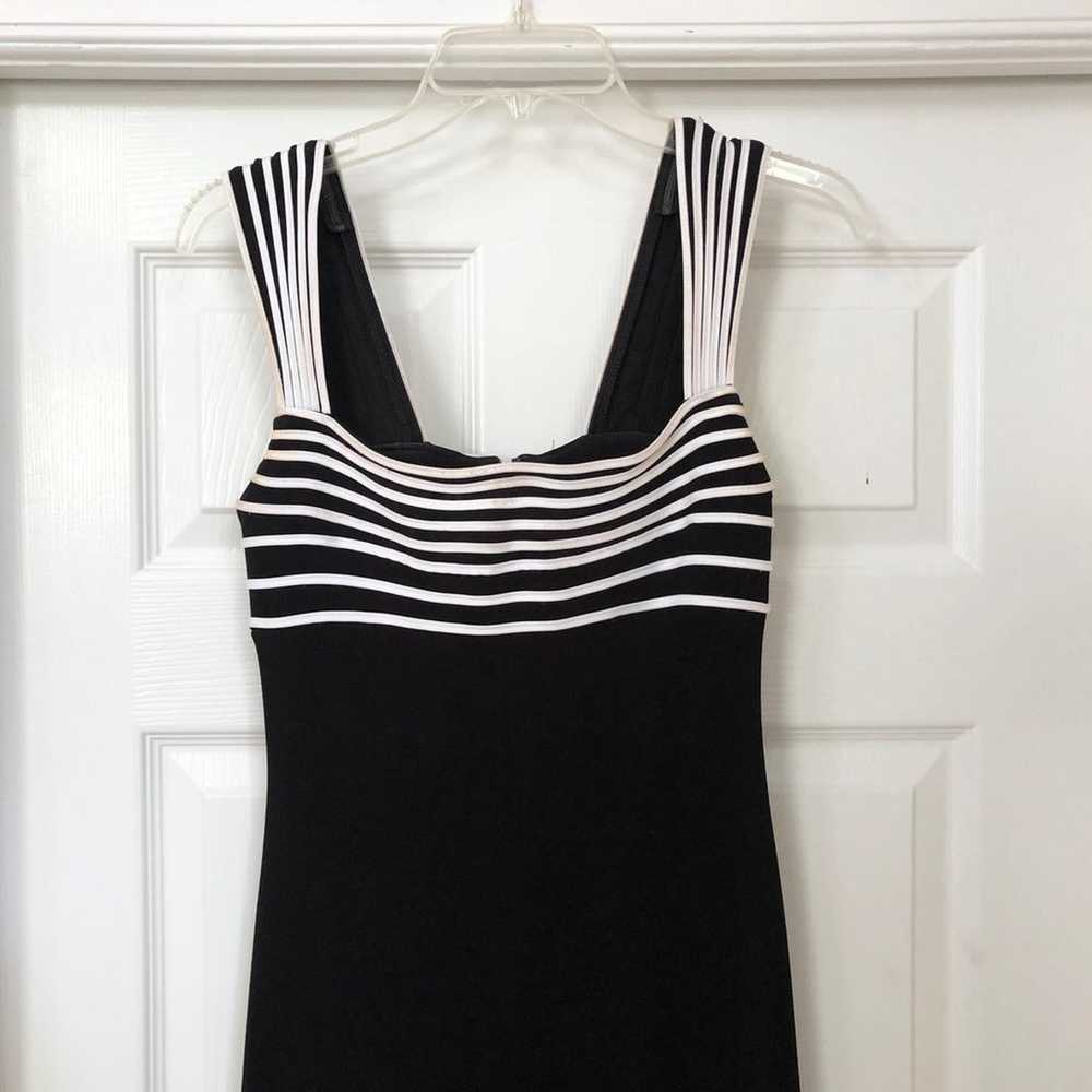 Tadashi Shoji Black White Stripe Gown - image 3