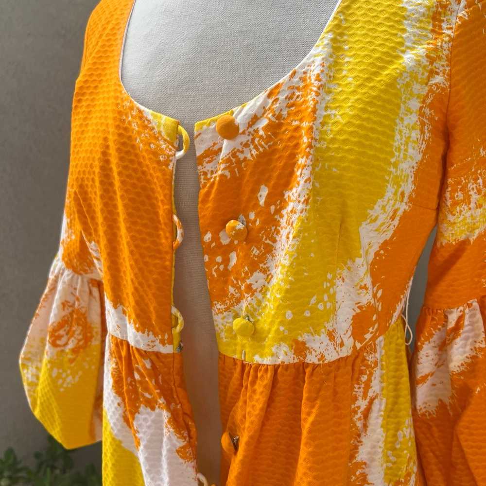 Vintage Hawaiian maxi dress luau orange yellow wh… - image 9