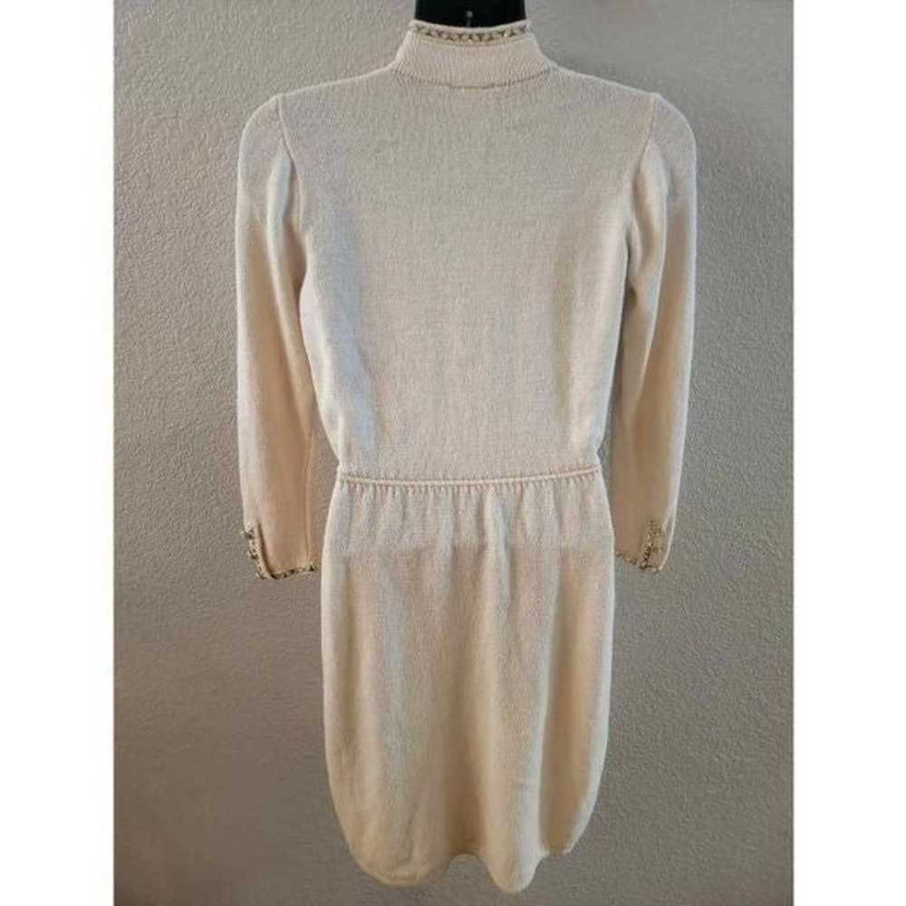 Vintage st. John mock neck ivory knit dress - image 1