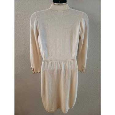 Vintage st. John mock neck ivory knit dress - image 1