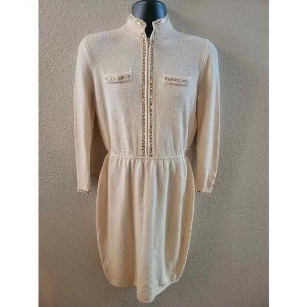 Vintage st. John mock neck ivory knit dress - image 3