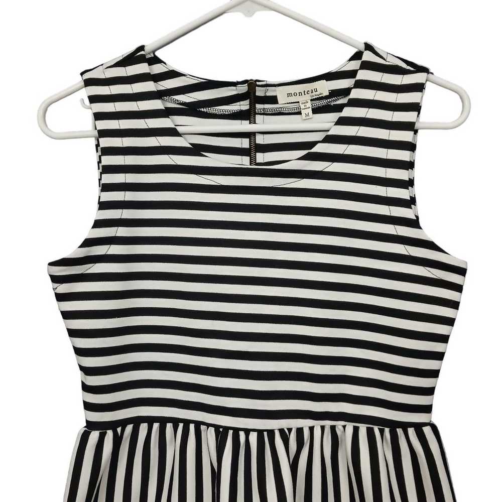 Monteau Dress Womens Medium Black White Sleeveles… - image 2