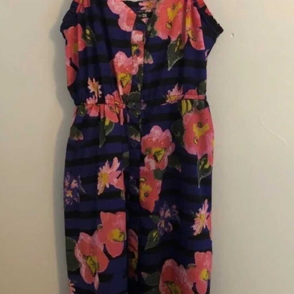 Vintage Floral Forever 21 Mini Dress w Pockets si… - image 1